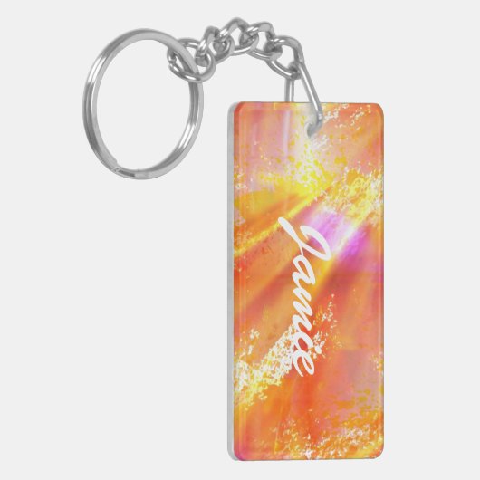 färben Sie das nahtlose Kunsthintergrundgelb, Schlüsselanhänger (Vorderseite links)