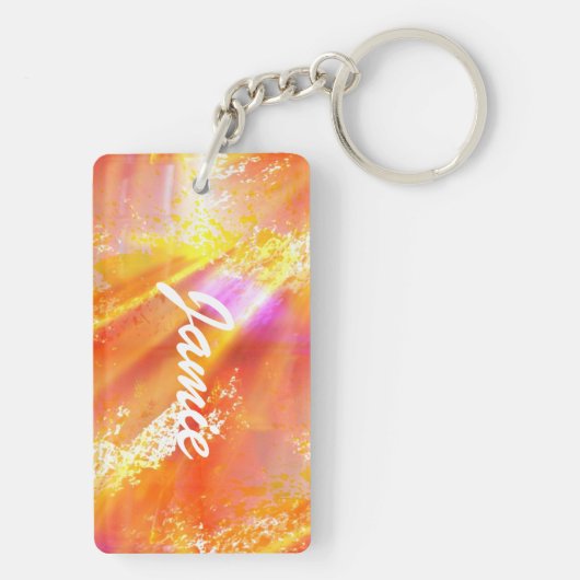 färben Sie das nahtlose Kunsthintergrundgelb, Schlüsselanhänger (Rückseite)