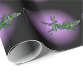 färben Sie Eidechsen Salamanders lila und grün Geschenkpapier (Rolleneckpunkt)