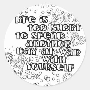 Färben Sie Ihr eigenes Aufkleberlebenzitat Runder Aufkleber