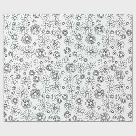 Färben Sie Ihr eigenes Blumen-Muster Geschenkpapier (Flach)