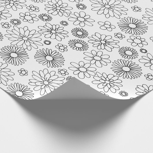 Färben Sie Ihr eigenes Blumen-Muster Geschenkpapier (Ecke)