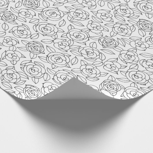 Färben Sie Ihr eigenes Rosen-Muster Geschenkpapier (Ecke)