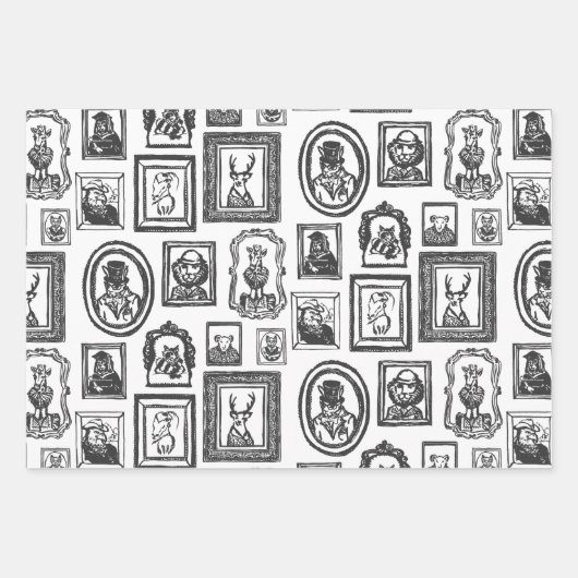 Färben Sie Ihr eigenes Tierporträt-Papier Geschenkpapier Set (Vorderseite 3)