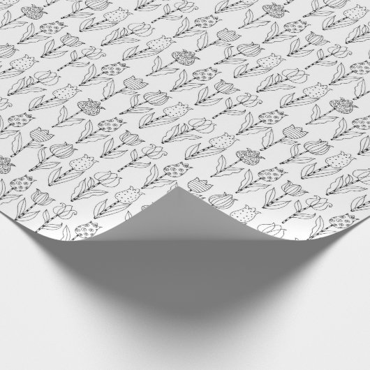 Färben Sie Ihr eigenes Tulpe-Muster Geschenkpapier (Ecke)