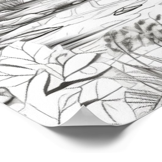 Färben Sie Ihre eigene asiatische Landschaft Erwac Poster (Ecke)