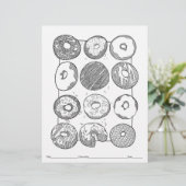 FÄRBEN SIE IHRE EIGENE Gestrickte Donuts-Malvorlag (Stehend Vorderseite)
