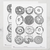 FÄRBEN SIE IHRE EIGENE Gestrickte Donuts-Malvorlag (Vorne/Hinten)