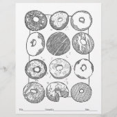 FÄRBEN SIE IHRE EIGENE Gestrickte Donuts-Malvorlag (Rückseite)