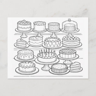 Färben Sie Ihre eigene Happy Birthday Grußkarte Postkarte