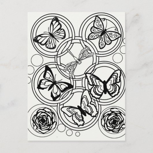 Färben Sie Ihre eigene jugendliche Farbenpracht. Postkarte (Vorderseite)