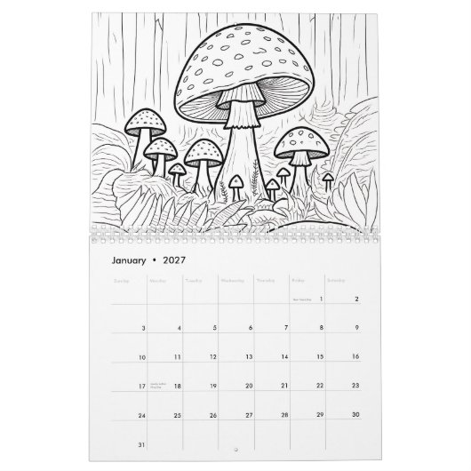 Färben Sie Ihre eigene Kalender (Jan 2027)
