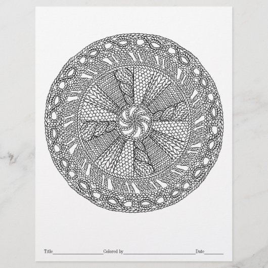 FARBEN SIE IHRE EIGENE Mandala Strick Farbseite (Vorderseite)
