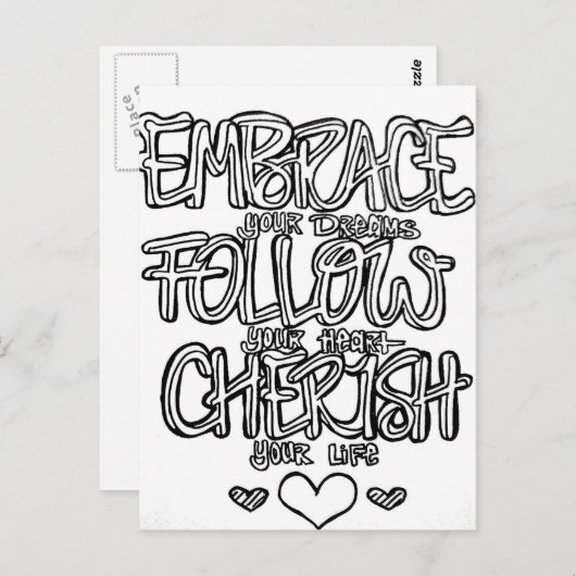 Färben Sie Ihre eigene Postkarte (Vorne/Hinten)