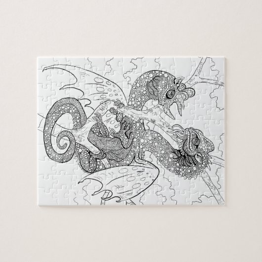 Farben Sie Ihre eigenen Chameleon-Drachen Puzzle (Horizontal)