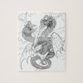 Farben Sie Ihre eigenen Chameleon-Drachen Puzzle (Vertikal)