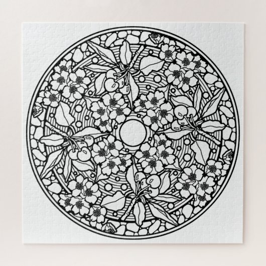 Färben Sie Ihre eigenen Malbuch-Entwurfs-Kirschen Puzzle (Horizontal)