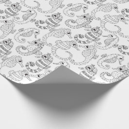 Färben Sie Ihre eigenen Seepferde Geschenkpapier