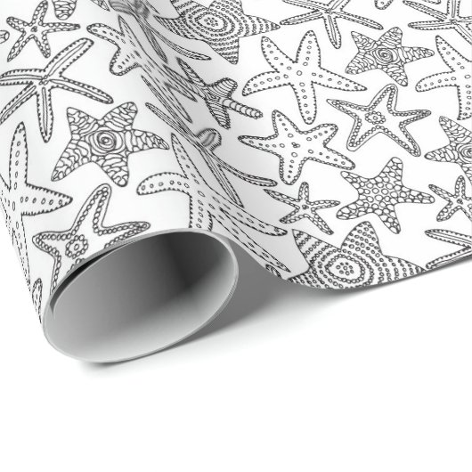 Färben Sie Ihre eigenen Starfish Geschenkpapier (Rolleneckpunkt)