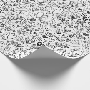 Färben Sie Ihre eigenen Valentinstag-Herzen Geschenkpapier