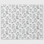 Färben Sie Ihre eigenen wunderlichen Eulen Geschenkpapier (Flach)