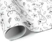 Färben Sie Ihre eigenen wunderlichen Vögel und Geschenkpapier (Rolleneckpunkt)