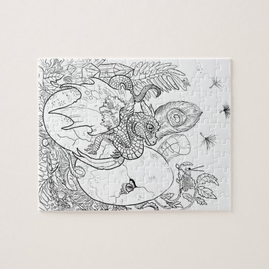 Färben Sie Ihren eigenen Schlappdrachen Puzzle (Horizontal)