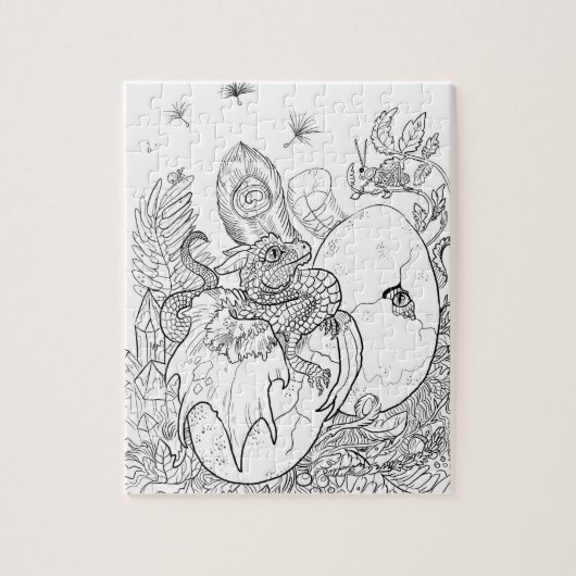 Färben Sie Ihren eigenen Schlappdrachen Puzzle (Vertikal)