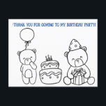 Färben Sie Ihren Geburtstag, danke für die Kinder Postkarte<br><div class="desc">Dies ist ein Geburtstag danke, dass entweder Ihr Kind für seine Freunde färben kann, oder es als ein weiteres kleines Geschenk senden kann, das der Empfänger färben kann. Es liegt an Ihnen. Dies ist eine wunderbare, sanfte Einleitung zum Schreiben von Dankeschön-Notizen. Alles, was Ihr Kind tun muss, ist den Namen,...</div>