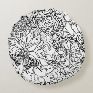 Färben Sie mich Blumenkissen Rundes Kissen