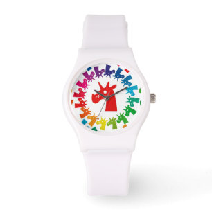 Färben Sie mich Regenbogen-Einhorn-Uhr Armbanduhr