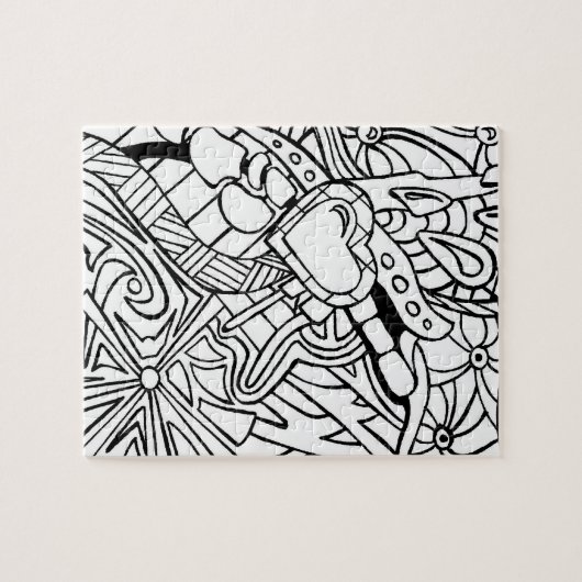 Färben Sie mich Schwarzweiss-drei Puzzle (Horizontal)