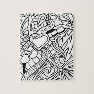 Färben Sie mich Schwarzweiss-drei Puzzle