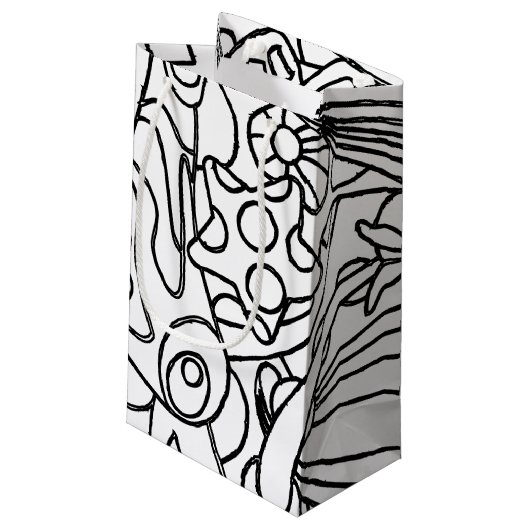 Färben Sie mich Schwarzweiss-Farbton-Party Kleine Geschenktüte (Rückseite Schrägansicht)