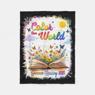 Färben Sie unsere Welt Sommerlesebuch Wildblumen B Fleecedecke