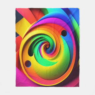 Farben Spiralfarben 3D Abstrakt geometrisch Fleecedecke