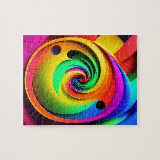 Farben Spiralfarben 3D Abstrakt geometrisch Puzzle (Horizontal)