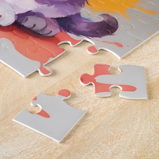 Farben Splash Wasserfarbe Katze Puzzle (Seite)