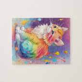 Farben Splash Wasserfarbe Katze Puzzle (Horizontal)