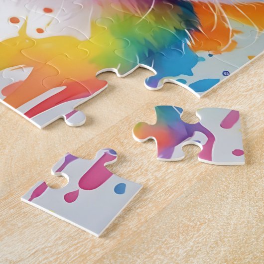 Farben Splash Wasserfarbe Katze Puzzle (Seite)