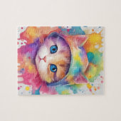 Farben Splash Wasserfarbe Katze Puzzle (Horizontal)