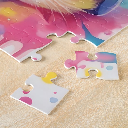 Farben Splash Wasserfarbe Katze Puzzle (Seite)
