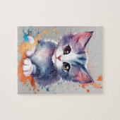 Farben Splash Wasserfarbe Katze Puzzle (Horizontal)