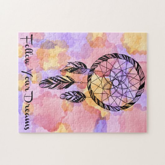 Farben-Spritzen folgen Ihren Träumen 11x14 Puzzle (Horizontal)