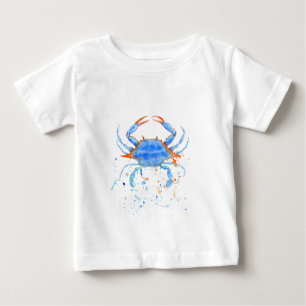 Farben-Spritzer der blauen Krabbe des Watercolor Baby T-shirt
