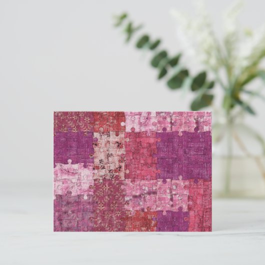 Farben Texturpuzzle Postkarte (Stehend Vorderseite)