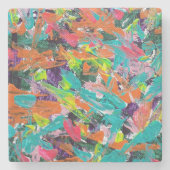 Farben und Ausdrücke in Acrylfarbe Steinuntersetzer (Vorderseite)