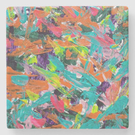 Farben und Ausdrücke in Acrylfarbe Steinuntersetzer