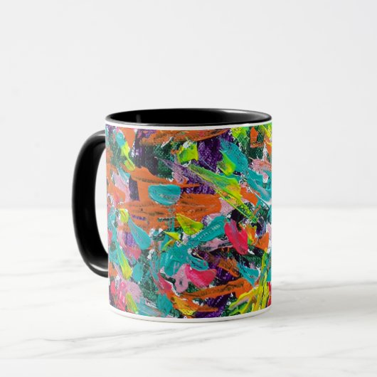 Farben und Ausdrücke in Acrylfarbe Tasse (Vorderseite Links)