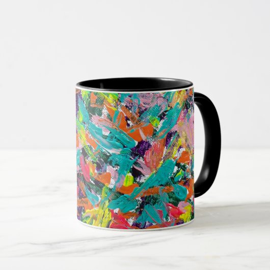Farben und Ausdrücke in Acrylfarbe Tasse (VorderseiteRechts)
